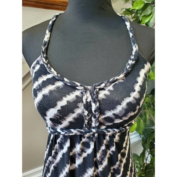 Soybu Women's Blue & White Cotton Round Neck Sleeveless Long Maxi Dress Size S - Picture 5 of 12